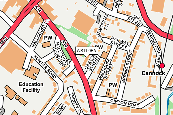 WS11 0EA map - OS OpenMap – Local (Ordnance Survey) WS11 0EA map - OS OpenMap – Local (Ordnance Survey)