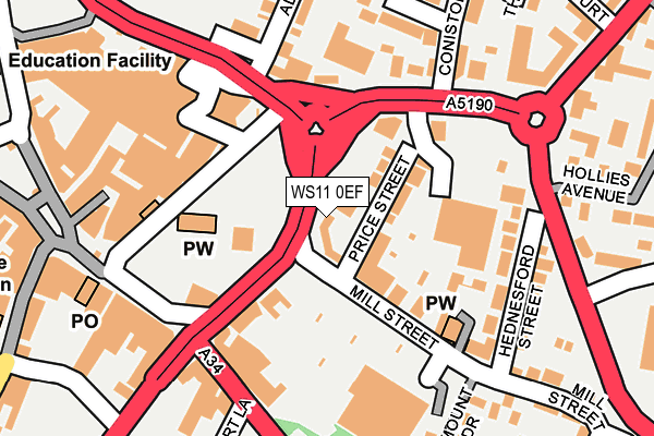 WS11 0EF map - OS OpenMap – Local (Ordnance Survey) WS11 0EF map - OS OpenMap – Local (Ordnance Survey)