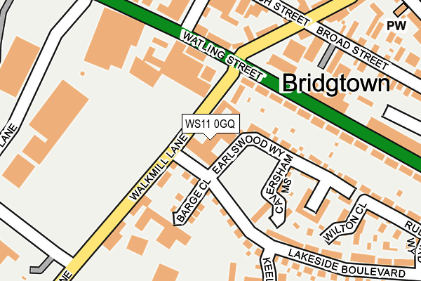 WS11 0GQ map - OS OpenMap – Local (Ordnance Survey) WS11 0GQ map - OS OpenMap – Local (Ordnance Survey)