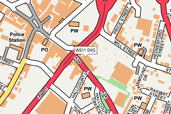 WS11 0HG map - OS OpenMap – Local (Ordnance Survey) WS11 0HG map - OS OpenMap – Local (Ordnance Survey)