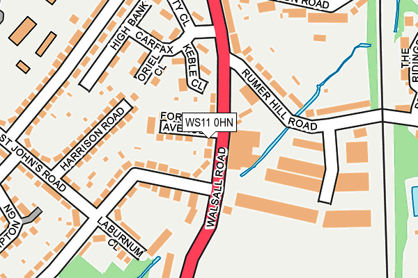 WS11 0HN map - OS OpenMap – Local (Ordnance Survey) WS11 0HN map - OS OpenMap – Local (Ordnance Survey)