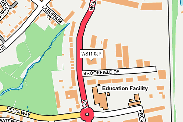 WS11 0JP map - OS OpenMap – Local (Ordnance Survey) WS11 0JP map - OS OpenMap – Local (Ordnance Survey)