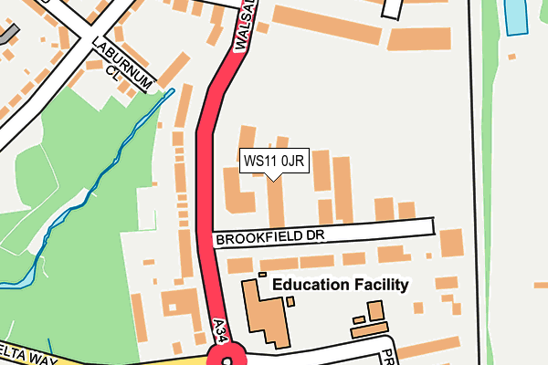 WS11 0JR map - OS OpenMap – Local (Ordnance Survey) WS11 0JR map - OS OpenMap – Local (Ordnance Survey)