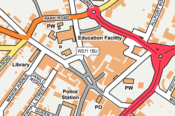 WS11 1BU map - OS OpenMap – Local (Ordnance Survey) WS11 1BU map - OS OpenMap – Local (Ordnance Survey)
