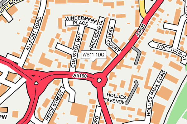 WS11 1DQ map - OS OpenMap – Local (Ordnance Survey) WS11 1DQ map - OS OpenMap – Local (Ordnance Survey)