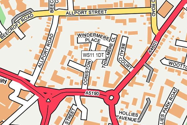 WS11 1DT map - OS OpenMap – Local (Ordnance Survey) WS11 1DT map - OS OpenMap – Local (Ordnance Survey)