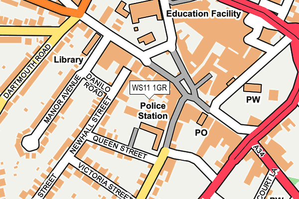WS11 1GR map - OS OpenMap – Local (Ordnance Survey) WS11 1GR map - OS OpenMap – Local (Ordnance Survey)