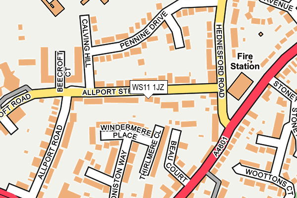 WS11 1JZ map - OS OpenMap – Local (Ordnance Survey) WS11 1JZ map - OS OpenMap – Local (Ordnance Survey)