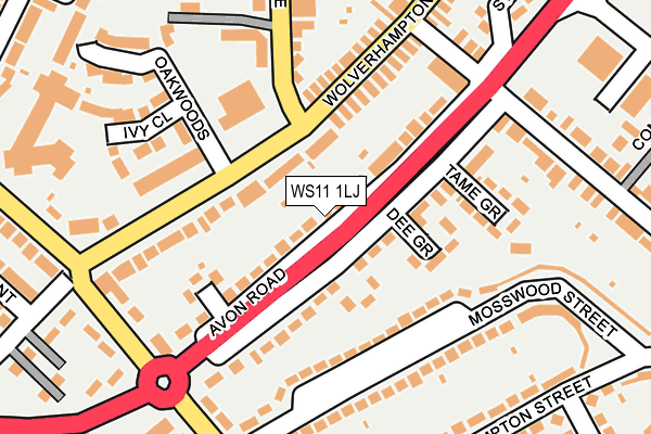 WS11 1LJ map - OS OpenMap – Local (Ordnance Survey) WS11 1LJ map - OS OpenMap – Local (Ordnance Survey)