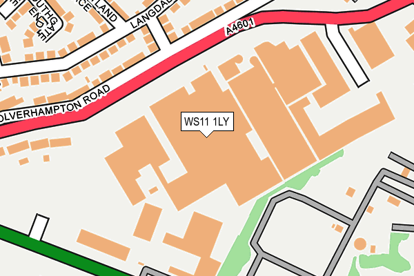 WS11 1LY map - OS OpenMap – Local (Ordnance Survey) WS11 1LY map - OS OpenMap – Local (Ordnance Survey)