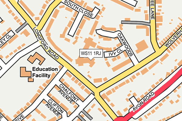 WS11 1RJ map - OS OpenMap – Local (Ordnance Survey) WS11 1RJ map - OS OpenMap – Local (Ordnance Survey)