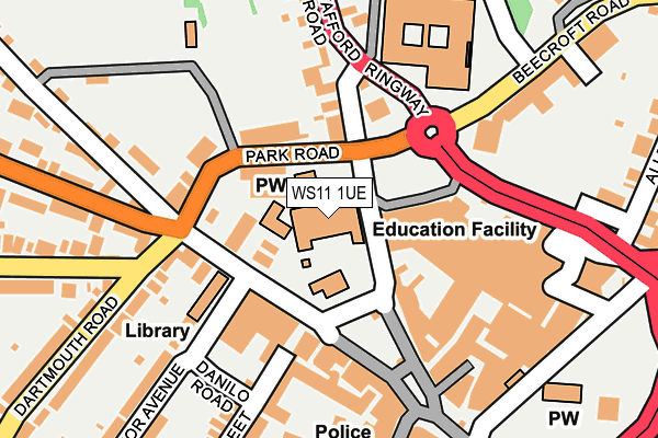 WS11 1UE map - OS OpenMap – Local (Ordnance Survey) WS11 1UE map - OS OpenMap – Local (Ordnance Survey)