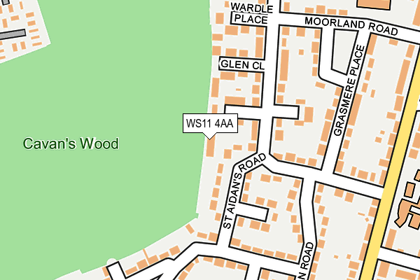 WS11 4AA map - OS OpenMap – Local (Ordnance Survey) WS11 4AA map - OS OpenMap – Local (Ordnance Survey)