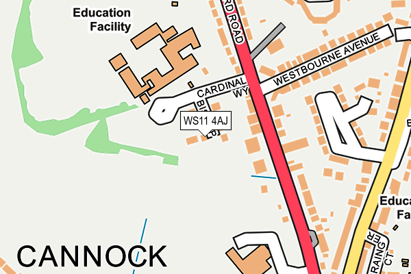WS11 4AJ map - OS OpenMap – Local (Ordnance Survey) WS11 4AJ map - OS OpenMap – Local (Ordnance Survey)