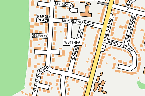 WS11 4PA map - OS OpenMap – Local (Ordnance Survey) WS11 4PA map - OS OpenMap – Local (Ordnance Survey)