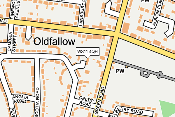 WS11 4QH map - OS OpenMap – Local (Ordnance Survey) WS11 4QH map - OS OpenMap – Local (Ordnance Survey)