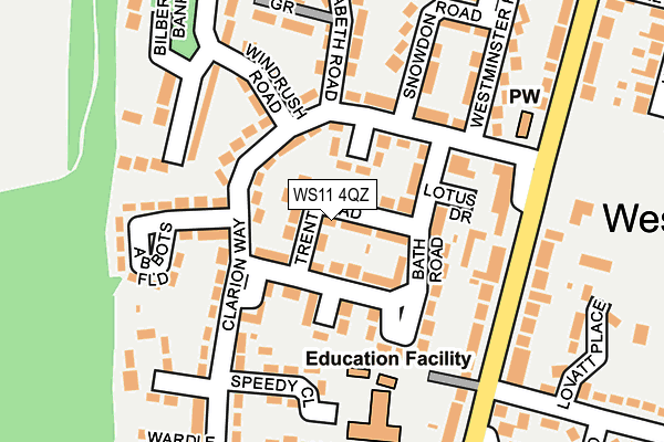 WS11 4QZ map - OS OpenMap – Local (Ordnance Survey) WS11 4QZ map - OS OpenMap – Local (Ordnance Survey)
