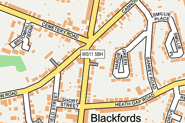 WS11 5BH map - OS OpenMap – Local (Ordnance Survey) WS11 5BH map - OS OpenMap – Local (Ordnance Survey)