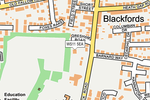 WS11 5EA map - OS OpenMap – Local (Ordnance Survey) WS11 5EA map - OS OpenMap – Local (Ordnance Survey)