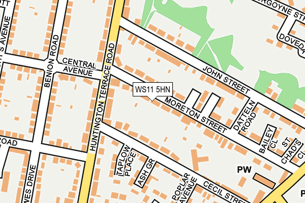 WS11 5HN map - OS OpenMap – Local (Ordnance Survey) WS11 5HN map - OS OpenMap – Local (Ordnance Survey)