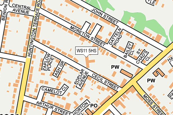 WS11 5HS map - OS OpenMap – Local (Ordnance Survey) WS11 5HS map - OS OpenMap – Local (Ordnance Survey)
