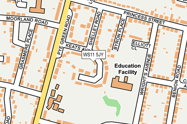 WS11 5JY map - OS OpenMap – Local (Ordnance Survey) WS11 5JY map - OS OpenMap – Local (Ordnance Survey)