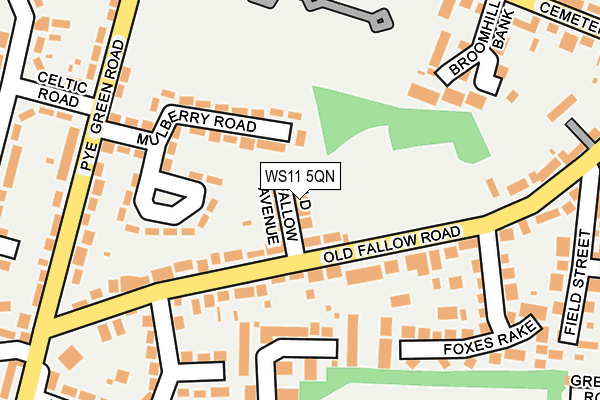 WS11 5QN map - OS OpenMap – Local (Ordnance Survey) WS11 5QN map - OS OpenMap – Local (Ordnance Survey)