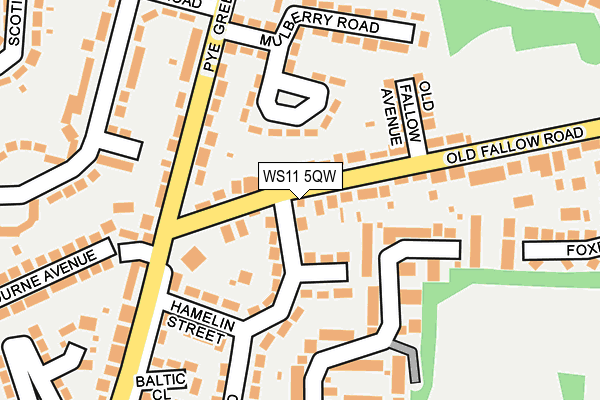 WS11 5QW map - OS OpenMap – Local (Ordnance Survey) WS11 5QW map - OS OpenMap – Local (Ordnance Survey)
