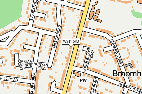WS11 5RJ map - OS OpenMap – Local (Ordnance Survey) WS11 5RJ map - OS OpenMap – Local (Ordnance Survey)