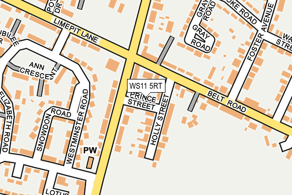 WS11 5RT map - OS OpenMap – Local (Ordnance Survey) WS11 5RT map - OS OpenMap – Local (Ordnance Survey)