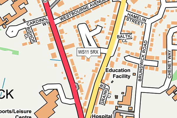 WS11 5RX map - OS OpenMap – Local (Ordnance Survey) WS11 5RX map - OS OpenMap – Local (Ordnance Survey)