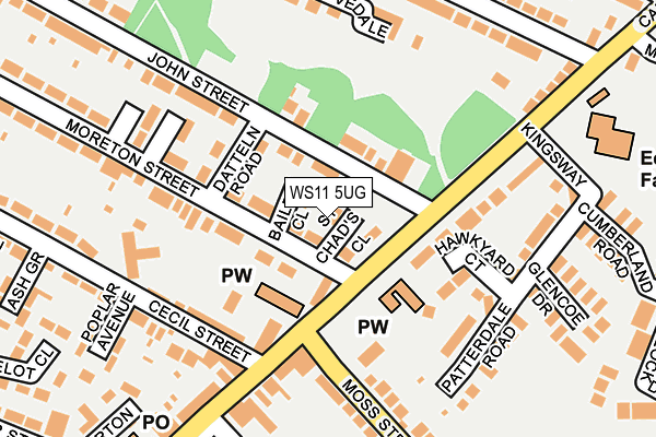 WS11 5UG map - OS OpenMap – Local (Ordnance Survey) WS11 5UG map - OS OpenMap – Local (Ordnance Survey)