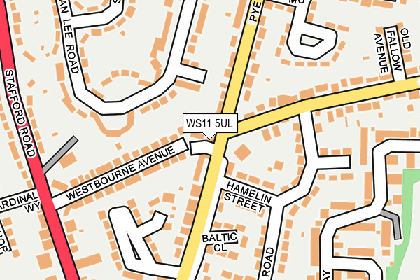 WS11 5UL map - OS OpenMap – Local (Ordnance Survey) WS11 5UL map - OS OpenMap – Local (Ordnance Survey)