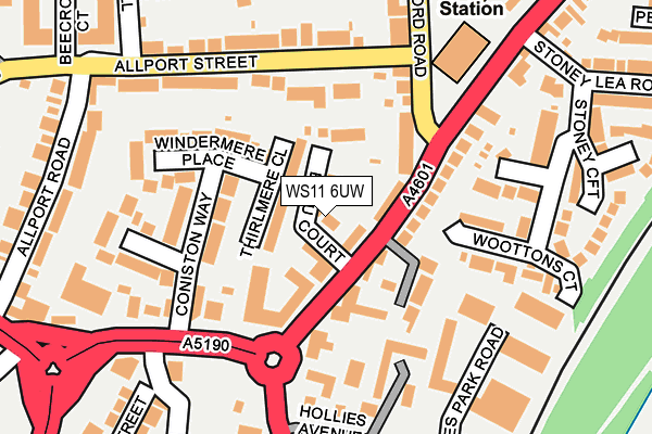 WS11 6UW map - OS OpenMap – Local (Ordnance Survey) WS11 6UW map - OS OpenMap – Local (Ordnance Survey)