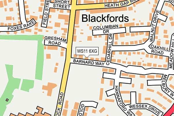 WS11 6XG map - OS OpenMap – Local (Ordnance Survey) WS11 6XG map - OS OpenMap – Local (Ordnance Survey)