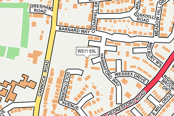 WS11 6XL map - OS OpenMap – Local (Ordnance Survey) WS11 6XL map - OS OpenMap – Local (Ordnance Survey)