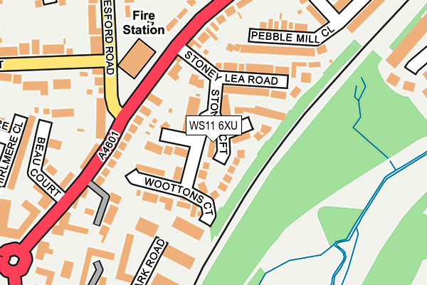 WS11 6XU map - OS OpenMap – Local (Ordnance Survey) WS11 6XU map - OS OpenMap – Local (Ordnance Survey)