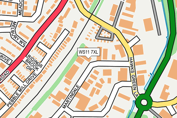 WS11 7XL map - OS OpenMap – Local (Ordnance Survey) WS11 7XL map - OS OpenMap – Local (Ordnance Survey)