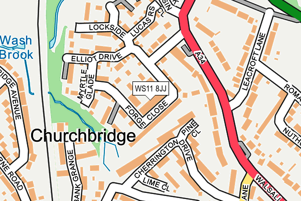 WS11 8JJ map - OS OpenMap – Local (Ordnance Survey) WS11 8JJ map - OS OpenMap – Local (Ordnance Survey)