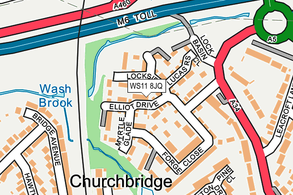 WS11 8JQ map - OS OpenMap – Local (Ordnance Survey)
