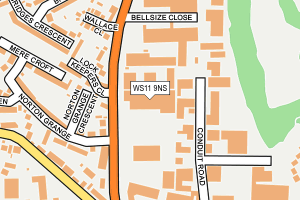 WS11 9NS map - OS OpenMap – Local (Ordnance Survey) WS11 9NS map - OS OpenMap – Local (Ordnance Survey)