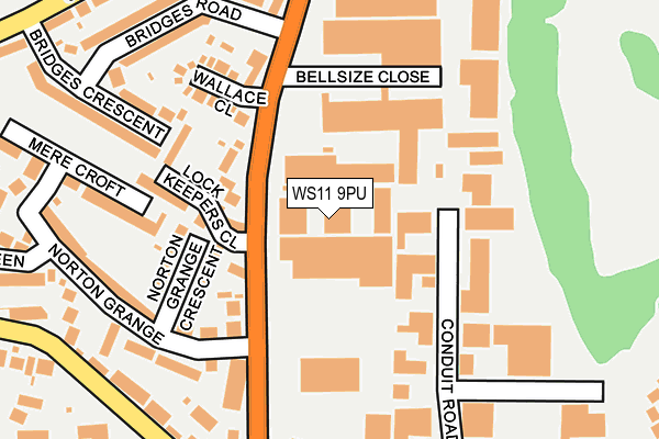 WS11 9PU map - OS OpenMap – Local (Ordnance Survey) WS11 9PU map - OS OpenMap – Local (Ordnance Survey)