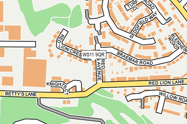 WS11 9QR map - OS OpenMap – Local (Ordnance Survey) WS11 9QR map - OS OpenMap – Local (Ordnance Survey)