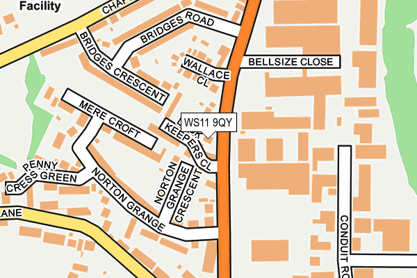 WS11 9QY map - OS OpenMap – Local (Ordnance Survey) WS11 9QY map - OS OpenMap – Local (Ordnance Survey)