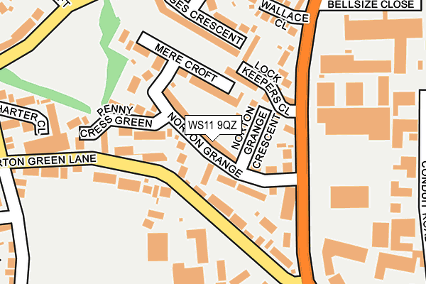 WS11 9QZ map - OS OpenMap – Local (Ordnance Survey) WS11 9QZ map - OS OpenMap – Local (Ordnance Survey)