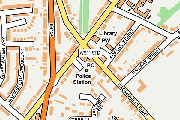 WS11 9TD map - OS OpenMap – Local (Ordnance Survey) WS11 9TD map - OS OpenMap – Local (Ordnance Survey)
