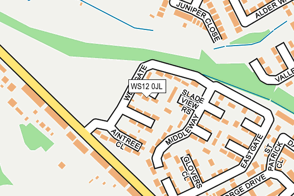 WS12 0JL map - OS OpenMap – Local (Ordnance Survey) WS12 0JL map - OS OpenMap – Local (Ordnance Survey)