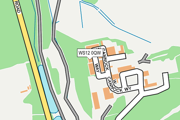WS12 0QW map - OS OpenMap – Local (Ordnance Survey) WS12 0QW map - OS OpenMap – Local (Ordnance Survey)