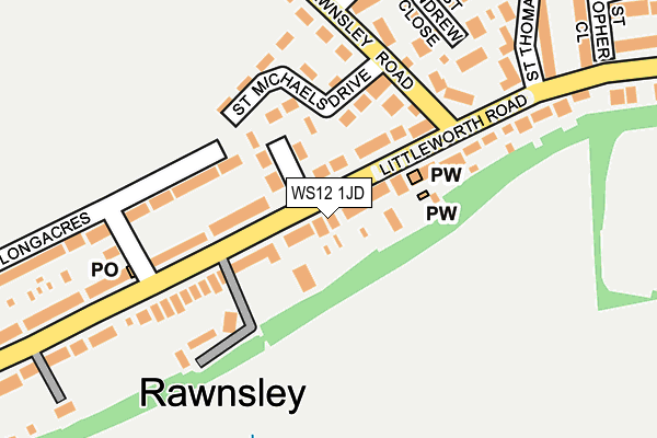 WS12 1JD map - OS OpenMap – Local (Ordnance Survey) WS12 1JD map - OS OpenMap – Local (Ordnance Survey)