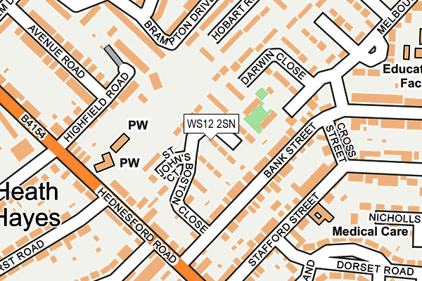 WS12 2SN map - OS OpenMap – Local (Ordnance Survey) WS12 2SN map - OS OpenMap – Local (Ordnance Survey)